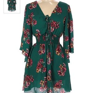 Green floral dress